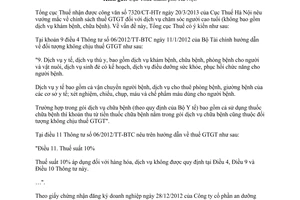 Công văn 2690/TCT-CS năm 2013 chính sách thuế giá trị gia tăng chăm sóc người cao tuổi