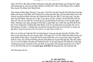 Công văn 5145/BYT-BM-TE năm 2013 báo cáo trường hợp tử vong sản phụ