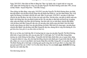 Công văn 5151/BYT-BM-TE năm 2013 báo cáo trường hợp tử vong sản phụ