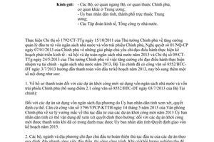 Công văn 11068/BTC-ĐT 2013 hướng dẫn thanh toán vốn đầu tư kế hoạch