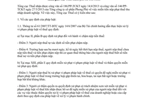 Công văn 2726/TCT-QLN năm 2013 miễn phạt chậm nộp thuế