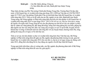 Công văn 2808/BNN-TCLN năm 2013 triển khai bảo vệ phát triển rừng 2014