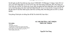 Công văn 6976/VPCP-KTTH xử lý thuế nhập khẩu xe ô tô tải tự đổ 2013