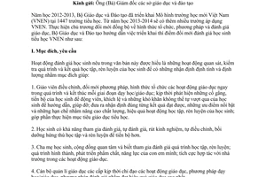 Công văn 5737/BGDĐT-GDTH năm 2013 đánh giá học sinh tiểu học Mô hình trường học mới