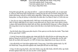 Công văn 13719/QLD-CL năm 2013 kiểm tra chất lượng thuốc nhập khẩu