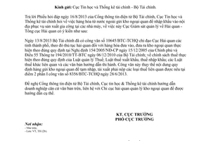 Công văn 823/GSQL-TH năm 2013 thủ tục hải quan đưa ra kho ngoại quan