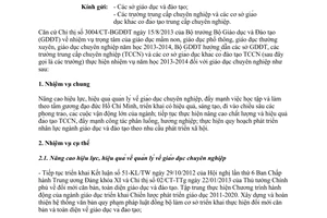 Công văn 5798/BGDĐT-GDCN năm 2013 thực hiện nhiệm vụ giáo dục chuyên nghiệp 2013 2014