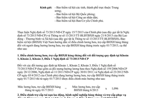 Công văn 3340/BHXH-CSXH 2013 hướng dẫn 73/2013/NĐ-CP lương hưu trợ cấp bảo hiểm xã hội