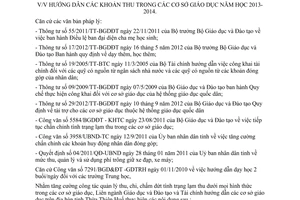 Công văn 1698/LN GDĐT-TC hướng dẫn khoản thu trong cơ sở giáo dục 2013 2014 Thừa Thiên Huế