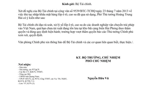Công văn 7270/VPCP-KTN 2013 xử lý lốp ô tô cao su đã qua sử dụng tồn tại cảng Hải Phòng