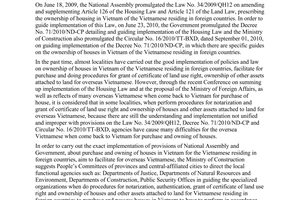 Official Dispatch No. 1674/BXD-QLN housing residential land for Vietnamese residing in foreign countries