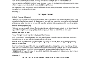 Thông tư 20/2013/TT-BCT phòng ngừa ứng phó sự cố hóa chất trong công nghiệp