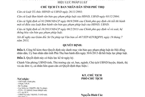 Quyết định 1953/QĐ-UBND năm 2013 công bố danh mục văn bản quy phạm pháp luật hết hiệu lực Phú Thọ