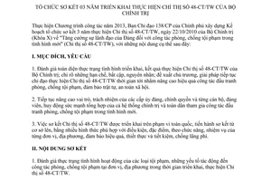 Kế hoạch 213/KH-BCĐ năm 2013 tổ chức sơ kết 3 năm thực hiện Chỉ thị 48-CT/TW