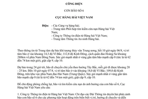 Công điện 2509/CĐ-CHHVN năm 2013 chủ động phòng chống lụt bão cứu nạn