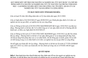 Quyết định 1893/QĐ-UBND 2013 mức hỗ trợ cho người cai nghiện ma túy bắt buộc Khánh Hòa