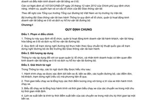 Thông tư 18/2013/TT-BGTVT tổ chức quản lý hoạt động kinh doanh vận tải ô tô