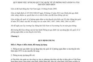 Thông tư 19/2013/TT-BGTVT Quy tắc quốc tế phòng ngừa đâm va tàu thuyền trên  biển