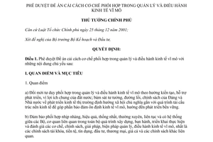 Quyết định 1317/QĐ-TTg năm 2013 đề án cải cách quản lý điều hành kinh tế vĩ mô