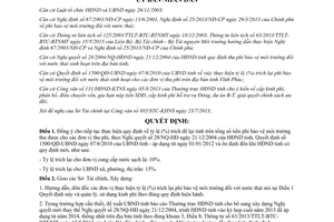 Quyết định 2052/QĐ-UBND 2013 tỷ lệ trích lại phí bảo vệ môi trường đối với nước thải Vĩnh Phúc