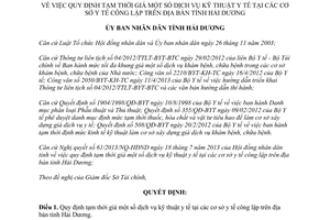 Quyết định 17/2013/QĐ-UBND giá dịch vụ kỹ thuật y tế tại cơ sở y tế công lập Hải Dương