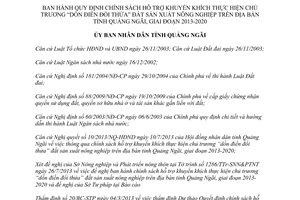 Quyết định 34/2013/QĐ-UBND hỗ trợ khuyến khích dồn điền đổi thửa Quảng Ngãi 2013 2020
