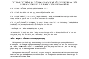 Thông tư 12/2013/TT-BTP quy trình ra thông cáo báo chí về văn bản quy phạm pháp luật