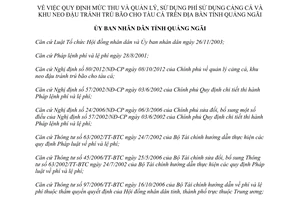 Quyết định 33/2013/QĐ-UBND thu quản lý phí sử dụng cảng cá khu neo đậu Quảng Ngãi
