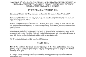 Quyết định 15/2013/QĐ-UBND Bộ đơn giá đo đạc thành lập bản đồ địa chính Điện Biên