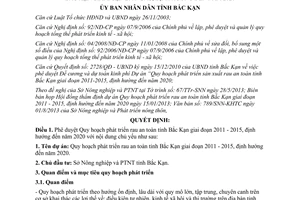 Quyết định 1239/QĐ-UBND 2013 Quy hoạch phát triển rau an toàn Bắc Kạn 2011 2015
