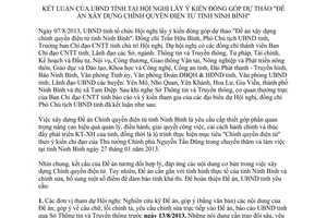 Thông báo 34/TB-UBND năm 2013 kết luận Ủy ban xây dựng chính quyền điện tử Ninh Bình