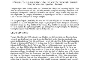 Thông báo 295/TB-VPCP 2013 buổi làm việc với lãnh đạo tỉnh Lâm Đồng