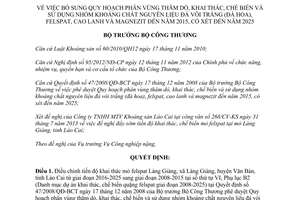 Quyết định 5579/QĐ-BCT năm 2013 quy hoạch phân vùng thăm dò khai thác khoáng chất