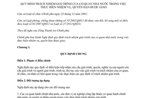 Nghị định 90/2013/NĐ-CP trách nhiệm giải trình của cơ quan nhà nước