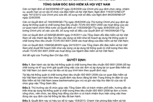 Quyết định 875/QĐ-BHXH năm 2013 tài liệu quản lý chất lượng TCVN 9001:2008