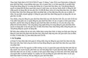 Chỉ thị 10/2013/CT-UBND tăng cường đăng ký giao dịch bảo đảm Cao Bằng