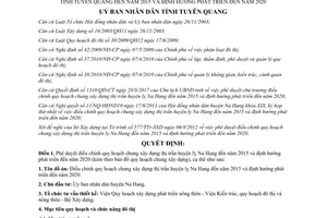 Quyết định 282/QĐ-UBND 2013 điều chỉnh quy hoạch chung xây dựng Tuyên Quang 2015