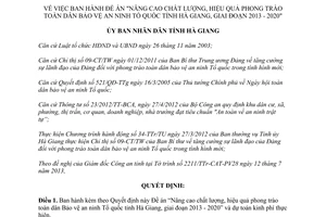 Quyết định 1634/QĐ-UBND 2013 Đề án nâng cao chất lượng toàn dân Bảo vệ Tổ quốc Hà Giang