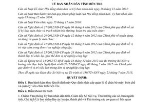 Quyết định 25/2013/QĐ-UBND phân cấp quản lý bộ máy biên chế quản lý viên chức Bến Tre