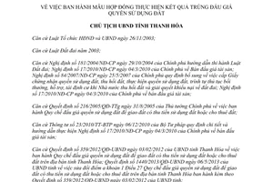 Quyết định 2822/QĐ-UBND năm 2013 mẫu hợp đồng kết quả trúng đấu giá quyền sử dụng đất Thanh Hóa