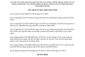 Quyết định 1427/QĐ-UBND năm 2013 sửa đổi thủ tục hành chính tư pháp Bình Phước
