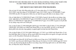 Quyết định 2842/QĐ-UBND 2013 đầu tư xây dựng cơ sở hạ tầng làng nghề ươm tơ dệt nhiễu Hồng Đô Thanh Hóa