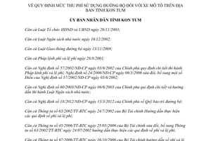 Quyết định 30/2013/QĐ-UBND mức thu phí sử dụng đường bộ mô tô Kon Tum