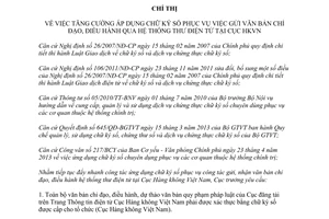 Chỉ thị 3678/CT-CHK 2013 áp dụng chữ ký số gửi văn bản chỉ đạo điều hành qua hệ thống thư điện tử