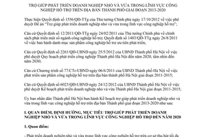 Kế hoạch 131/KH-UBND năm 2013 trợ giúp phát triển doanh nghiệp công nghiệp Hà Nội 2013 2020