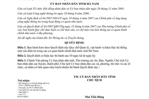 Quyết định 40/2013/QĐ-UBND quản lý vận hành hệ thống một cửa điện tử Hà Nam