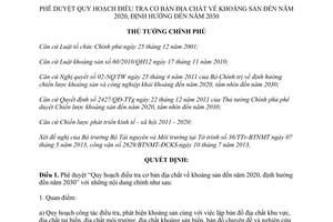 Quyết định 1388/QĐ-TTg năm 2013 quy hoạch điều tra cơ bản địa chất khoáng sản