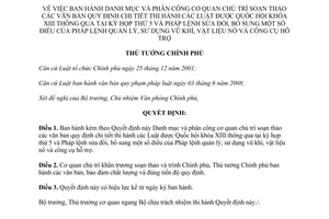Quyết định 1392/QĐ-TTg năm 2013 danh mục phân công soạn thảo văn bản hướng dẫn Luật