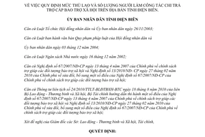 Quyết định 16/2013/QĐ-UBND thù lao người công tác chi trả trợ cấp bảo trợ xã hội Điện Biên