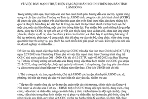 Chỉ thị 06/CT-UBND năm 2013 đẩy mạnh cải cách hành chính Lâm Đồng